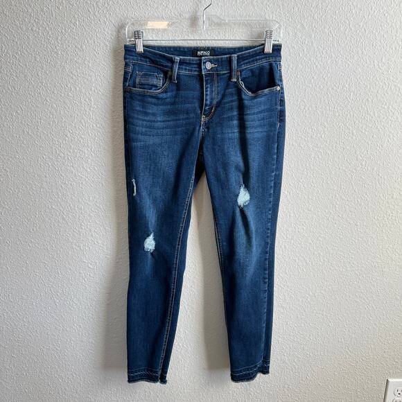 Buffalo David Bitton Mid Rise Distressed Skinny Jeans Women's 4/27 Stretch - Picture 1 of 7